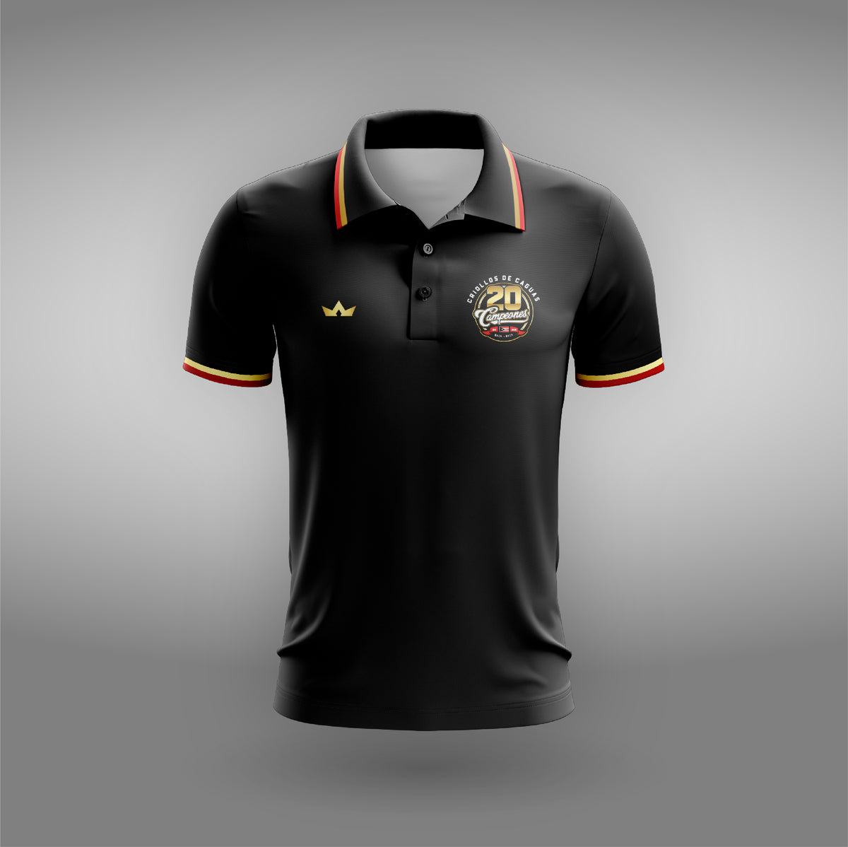 CRIOLLOS DE CAGUAS 20 TIME CHAMPS BLACK POLO SHIRT – OPTIME